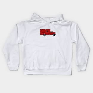 Dark Red Ambulance Kids Hoodie